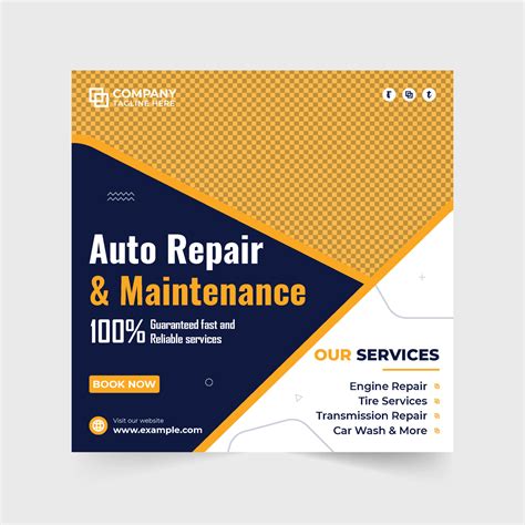 Automobile business management and repair service template for social