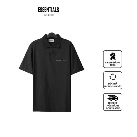 Áo Polo Fear Of God Essential Polo Shirt Black Chiakivn