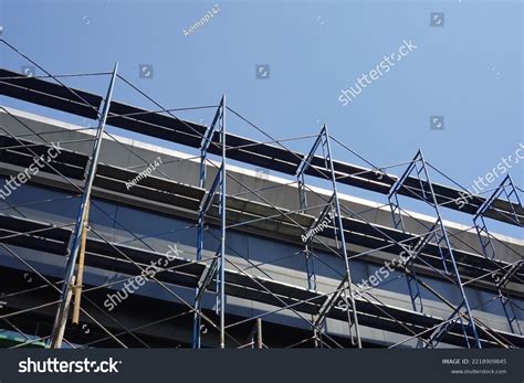 Scaffold Supporting On Construction Site Scaffolding Stock Photo