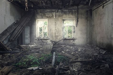 Premium Photo Destroyed Building Inside View