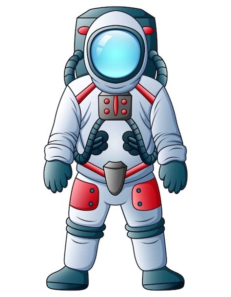 Astronauta De Dibujos Animados Aislado En Un Fondo Blanco Vector Premium