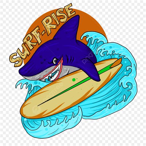 Surfing Shark Clipart Images