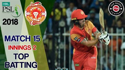 Islamabad United Batting Karachi Kings Vs Islamabad United Match 15