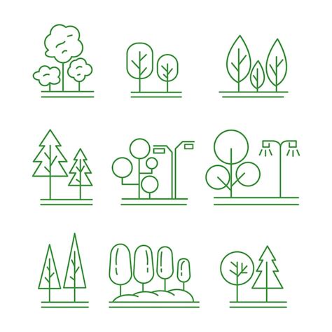 Premium Vector Road Vector Tree Icons Collection