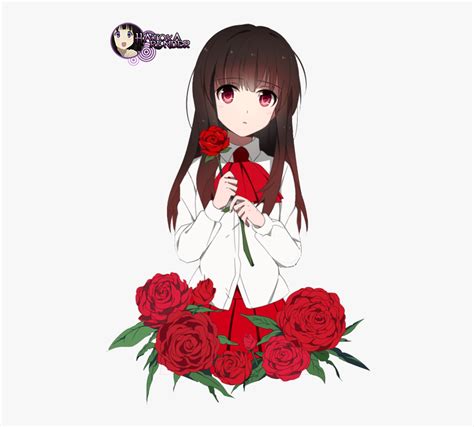 Anime Girl Holding A Rose