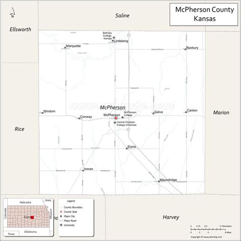 Map of McPherson County, Kansas