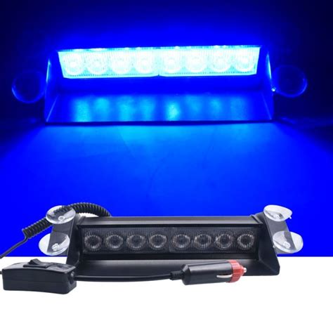 DC 12V 8LED Mobil Lampu LED Polisi Lampu Strobo Dash Darurat Cangkir