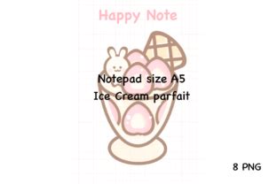 Ice Cream Parfait Notepad Size A5 Graphic By SPsweet Creative Fabrica