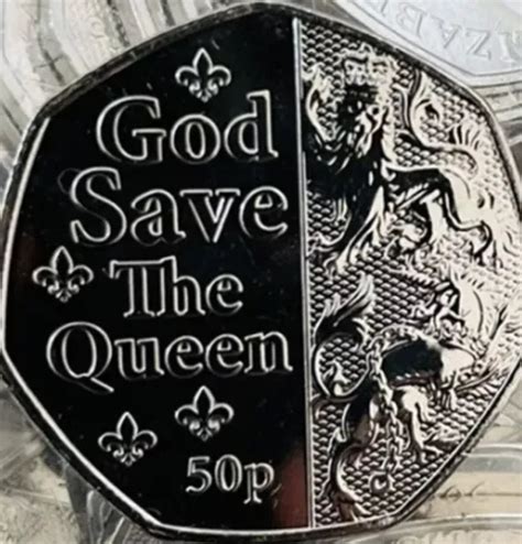 NEW 2022 NATIONAL Anthem God Save The Queen 50p Fifty Pence Coin Isle