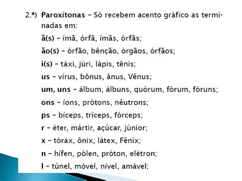 Exemplo De Paroxitona Terminada Em Ditongo Vários Exemplos