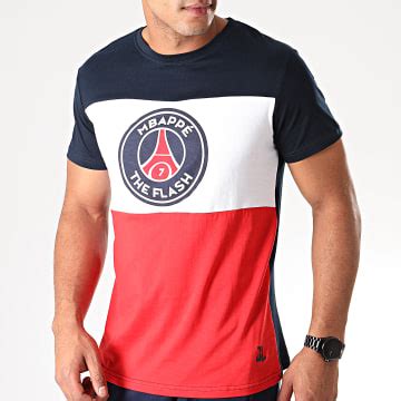 Psg Tee Shirt Captain Flash Mbapp Bleu Marine Blanc Rouge