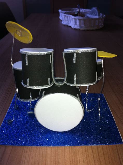 How to make a drum set easy paper and cardboard diy simple mini drum ...