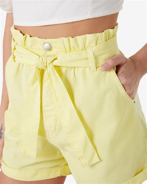 Riachuelo Short Jeans Color Feminino Clochard Amarra O Amarelo Pool