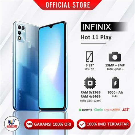 Jual Handphone Inifinix Hot 11 Play Ram 4 64 Gb Garansi Resmi Biru
