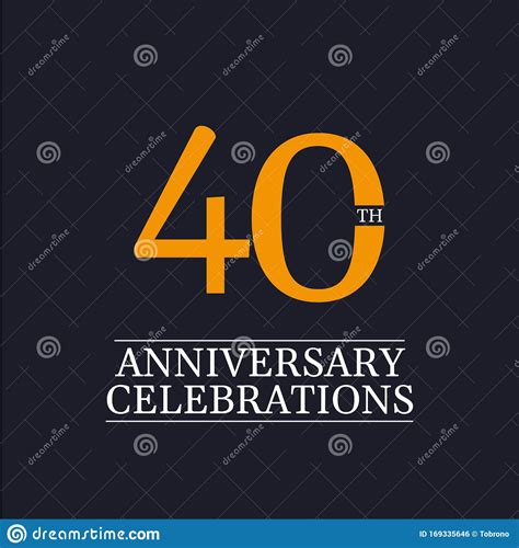 40 Years Anniversary Celebrations Vector Template Design Illustration Stock Vector