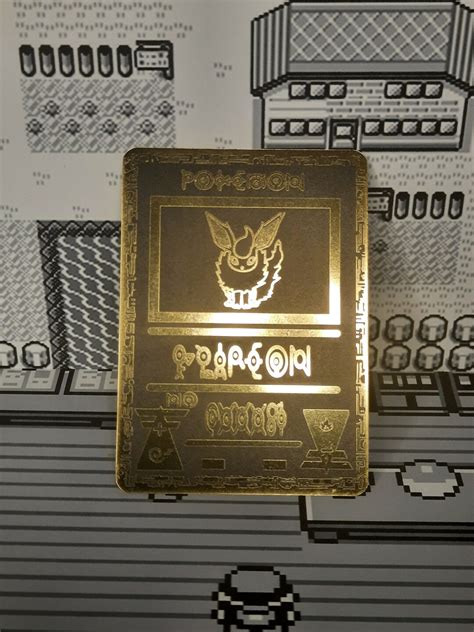 Ancient Flareon Black Gold Metal Pokemon Card Etsy