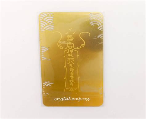 Good Health Talisman Gold Mantra Card Metal Crystal Empress