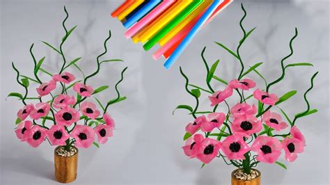 Cara Membuat Bunga Dari Sedotan Kreatif Diy Craft From Plastic