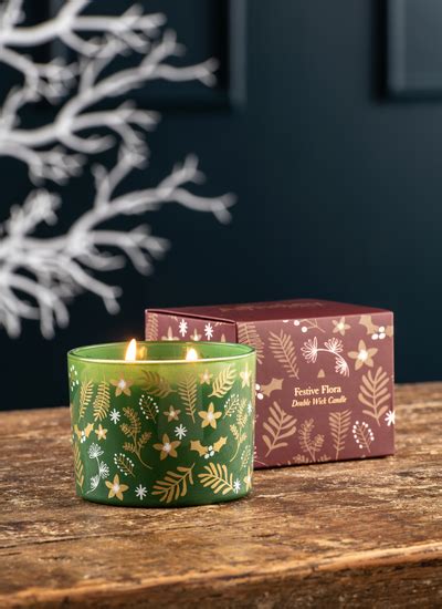 Festive Flora Double Wick Candle Blarney