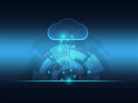 Abstract Futuristic Blue Cloud And Big Data Technology Background Stock