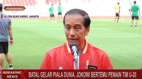 Presiden Jokowi Kunjungi Stadion Gbk Berikan Semangat Pemain Timnas