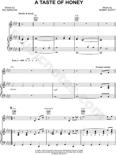 Print And Download A Taste Of Honey Sheet Music By Herb Alpert And The Tijuana Brass Arranged For