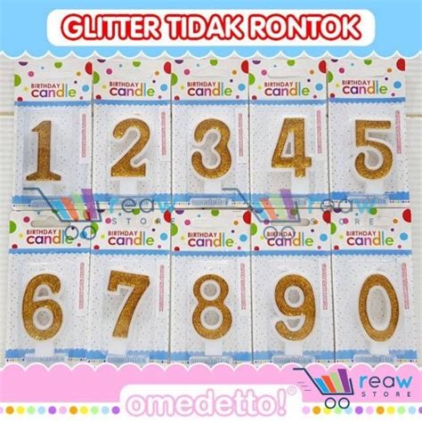 Jual Lilin Angka Ulang Tahun Happy Birthday Gold Glitter Jakarta