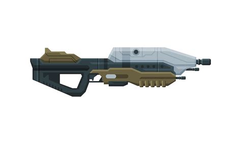 Premium Vector | Futuristic Space Gun Blaster Laser Handgun Alien ...