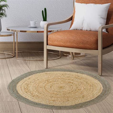 Amazon Chardin Home Jute Braided Boho Round Rug Natural Jute With