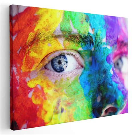 Tablou Portret Pictura Pe Fata Detaliu Multicolor 1378 Tablouri Canvas Personalizate