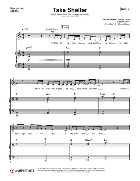 Take Shelter Sheet Music Pdf Keith Kristyn Getty Skye Peterson