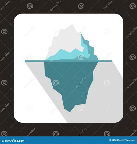 Iceberg Icon In Flat Style Stock Vector Illustration Of Cold 81985544