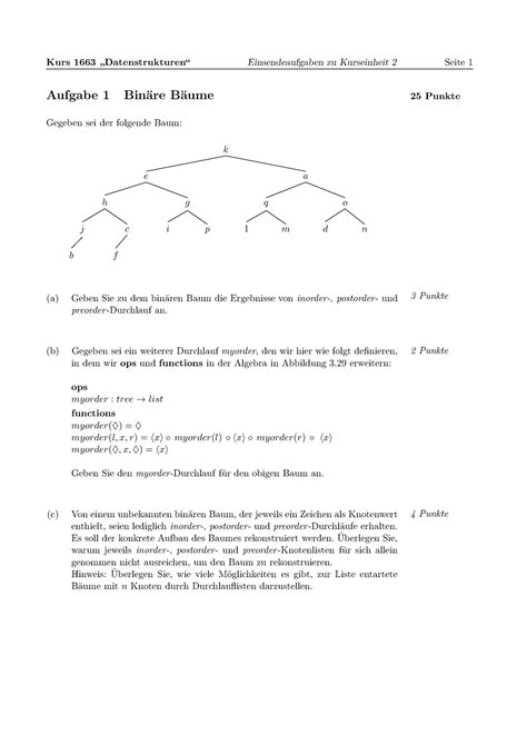 Aufgabe Ss Kurs Datenstrukturen Einsendeaufgaben Zu