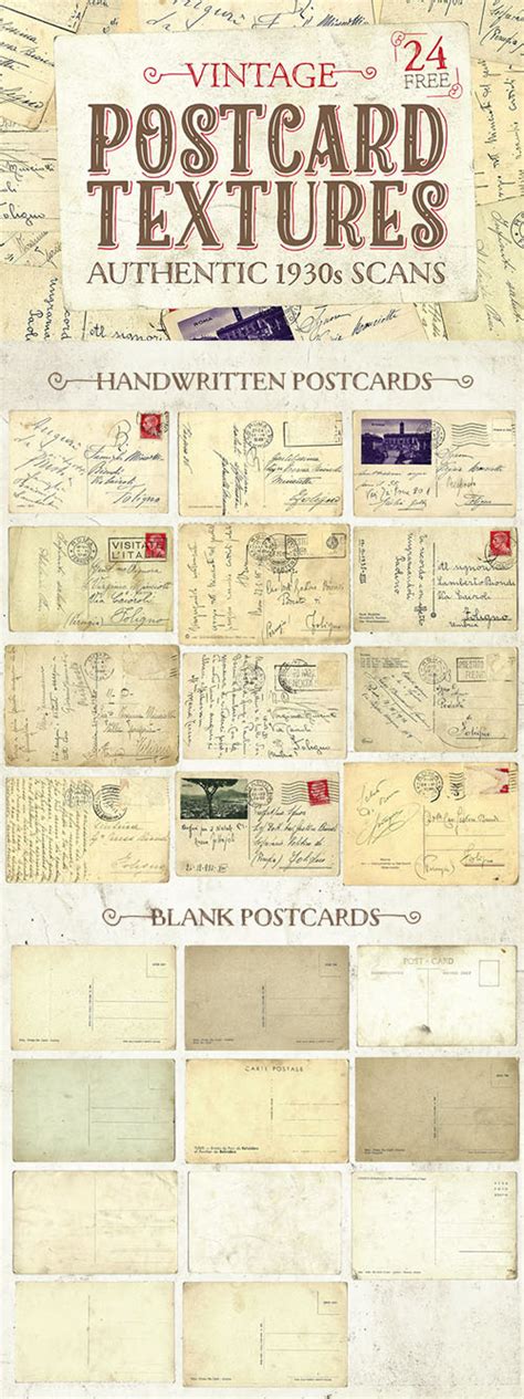 24 Authentic 1930s Vintage Postcard Textures Daz3D And Poses Stuffs