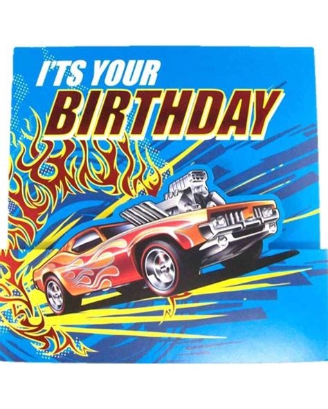 Hot Wheels Square Birthday Card Happy Birthday Hot Happy Birthday To