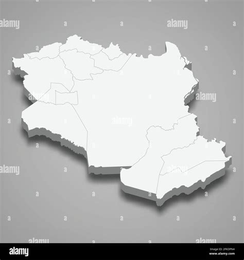 3d El Mapa Isométrico De Monagas Es Un Estado De Venezuela Ilustración