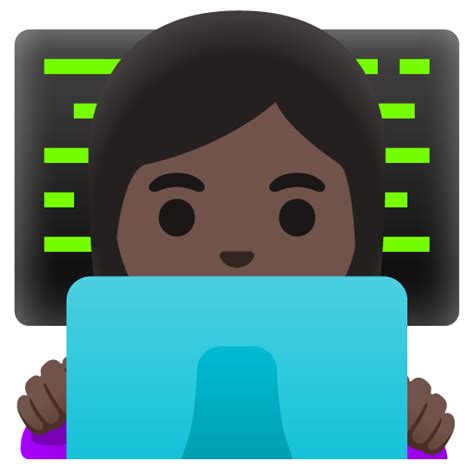 Woman Technologist Dark Skin Tone Emoji Meaning From Girl Guy