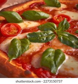 Margarita Pizza Basil Leaves Photo Hd AI-generated image 2273150737 ...