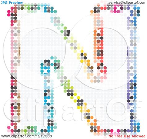 Clipart Of A Colorful Pixelated Capital Letter N Royalty Free Vector