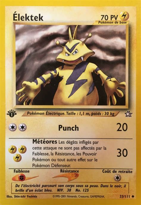 Élektek édition 1 carte Pokémon 33 111 Neo Genesis