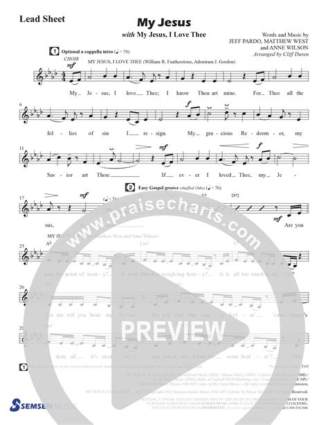 My Jesus With My Jesus I Love Thee Choral Anthem Satb Sheet Music