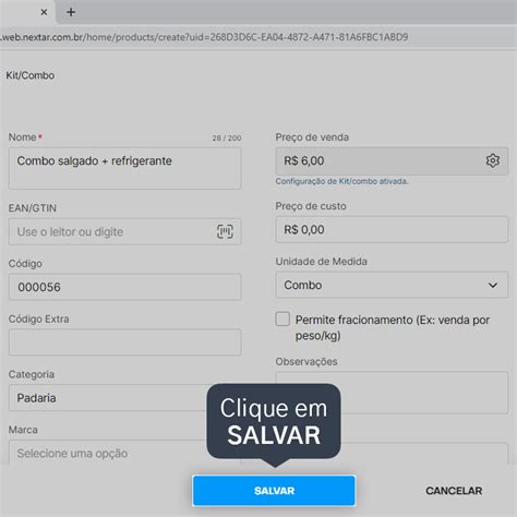 Como Criar Um Kit Combo Pelo Nex No Navegador Central De Ajuda