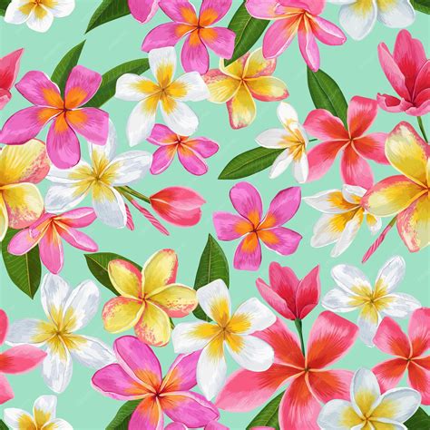 Premium Vector Watercolor Tropical Flowers Seamless Pattern Floral