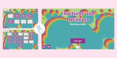 Matching Fractions and Decimals Interactive Game