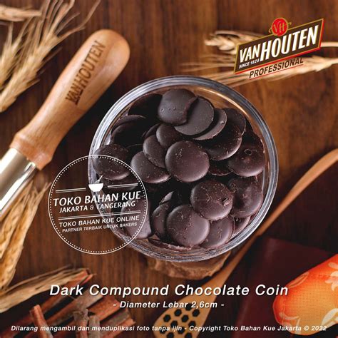 Jual Van Houten Intense Dark Chocolate Compound Coin Gr Button