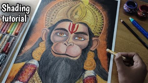 Lord Hanuman Drawing Hanuman Ji Drawing With Oil Pastels Youtube