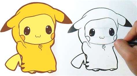 Como Dibujar A Pikachu Bebe Novalena