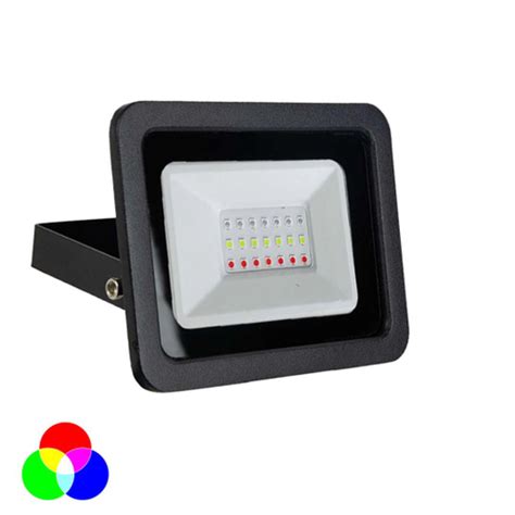 Refletor Holofote Luminária Led Rgb 50w Smd Colorido Jardim Piscina