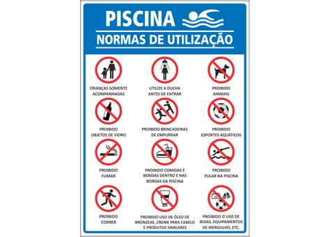 Placa Sinalização Condomínio Piscina Normas De Utilização Aplica