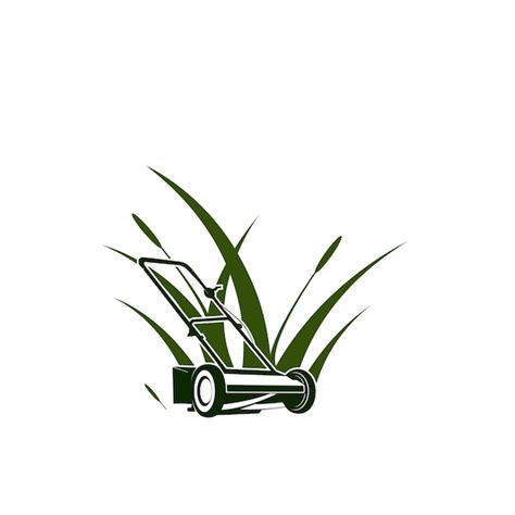 Premium Vector Grass And Lawnmower Icon